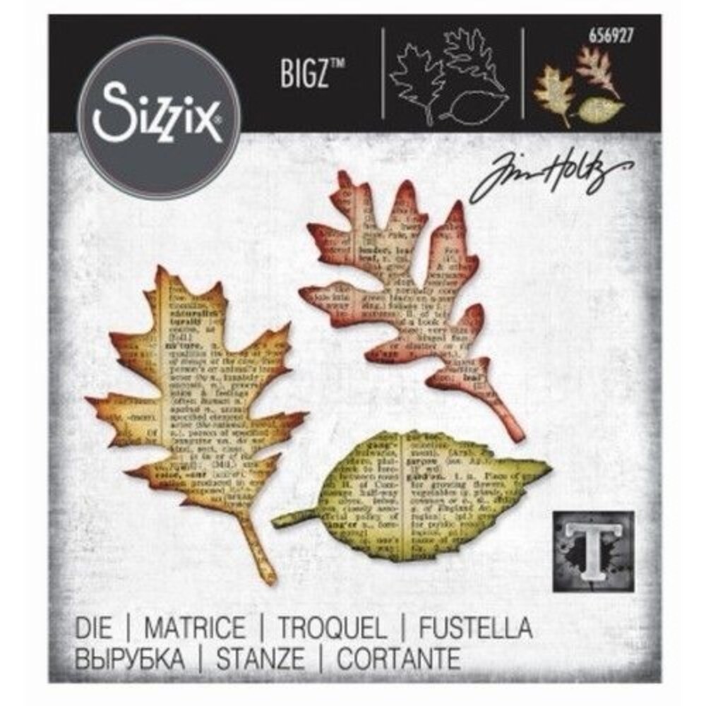 Tim Holtz Alterations Paper Cutting Die TATTERED LEAVES #656927 Sizzix BIGZ Die
